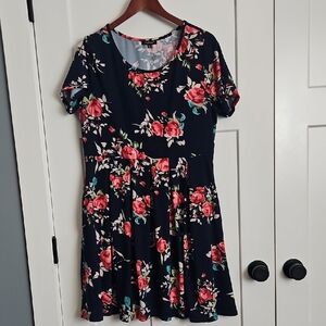 Soft And Stretchy Navy Floral Dress